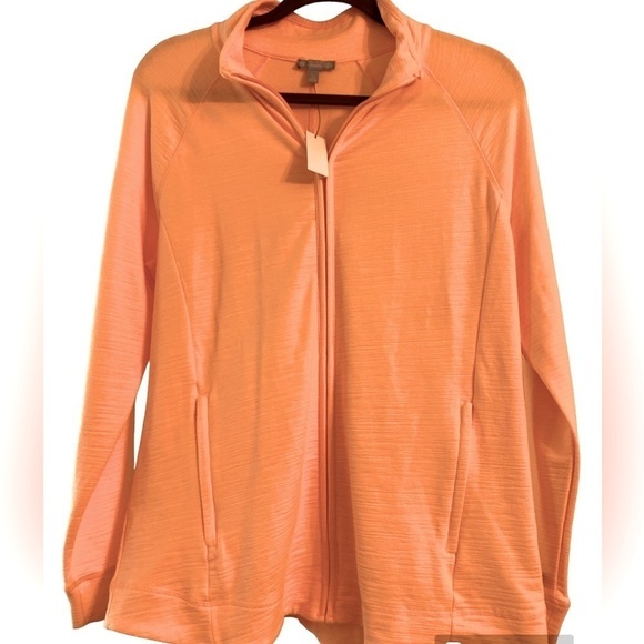 T by Talbots sun protection top, SPF 50+, size PL, tangerine orange color. New! - Picture 1 of 5
